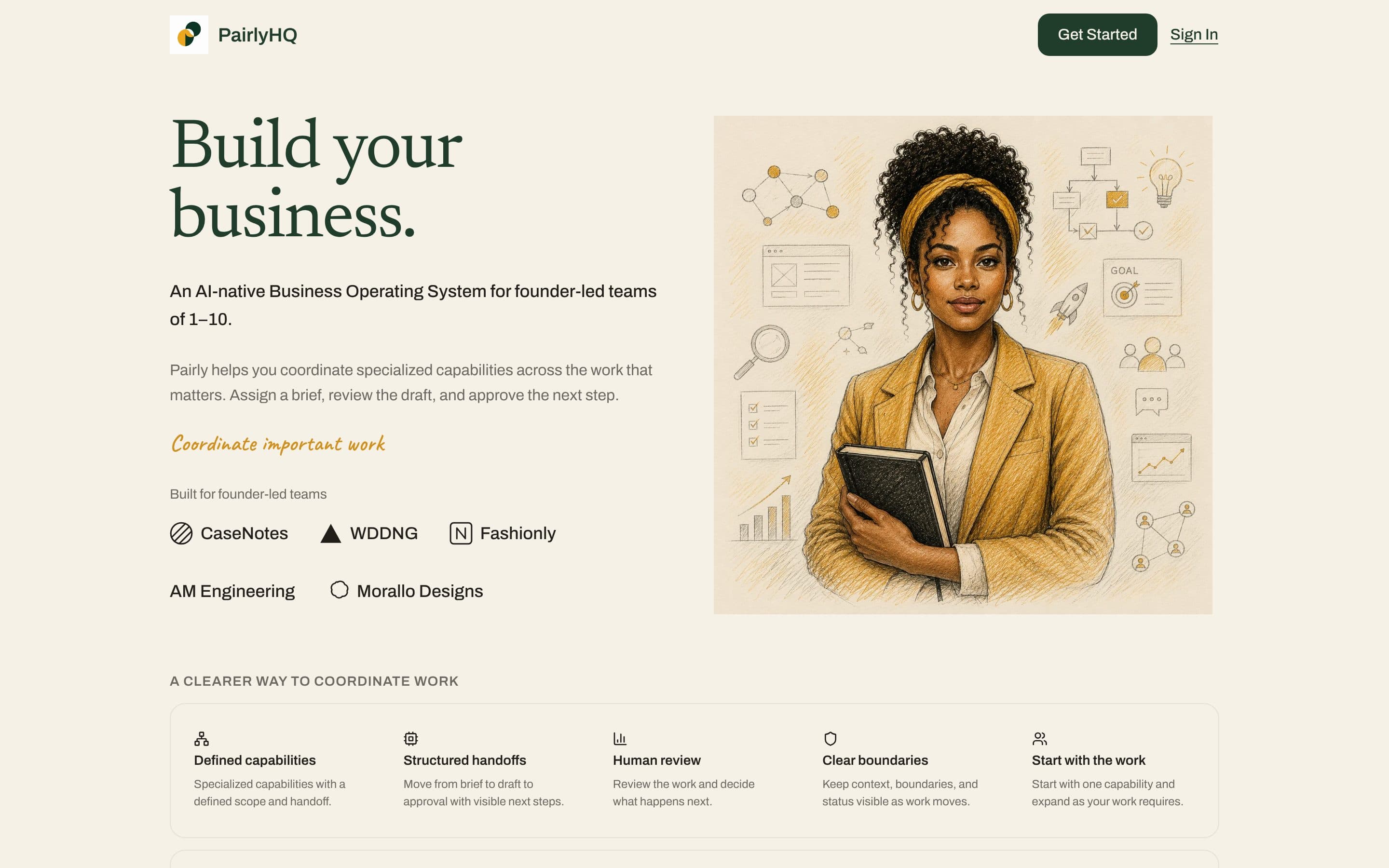 Pairly home page on desktop